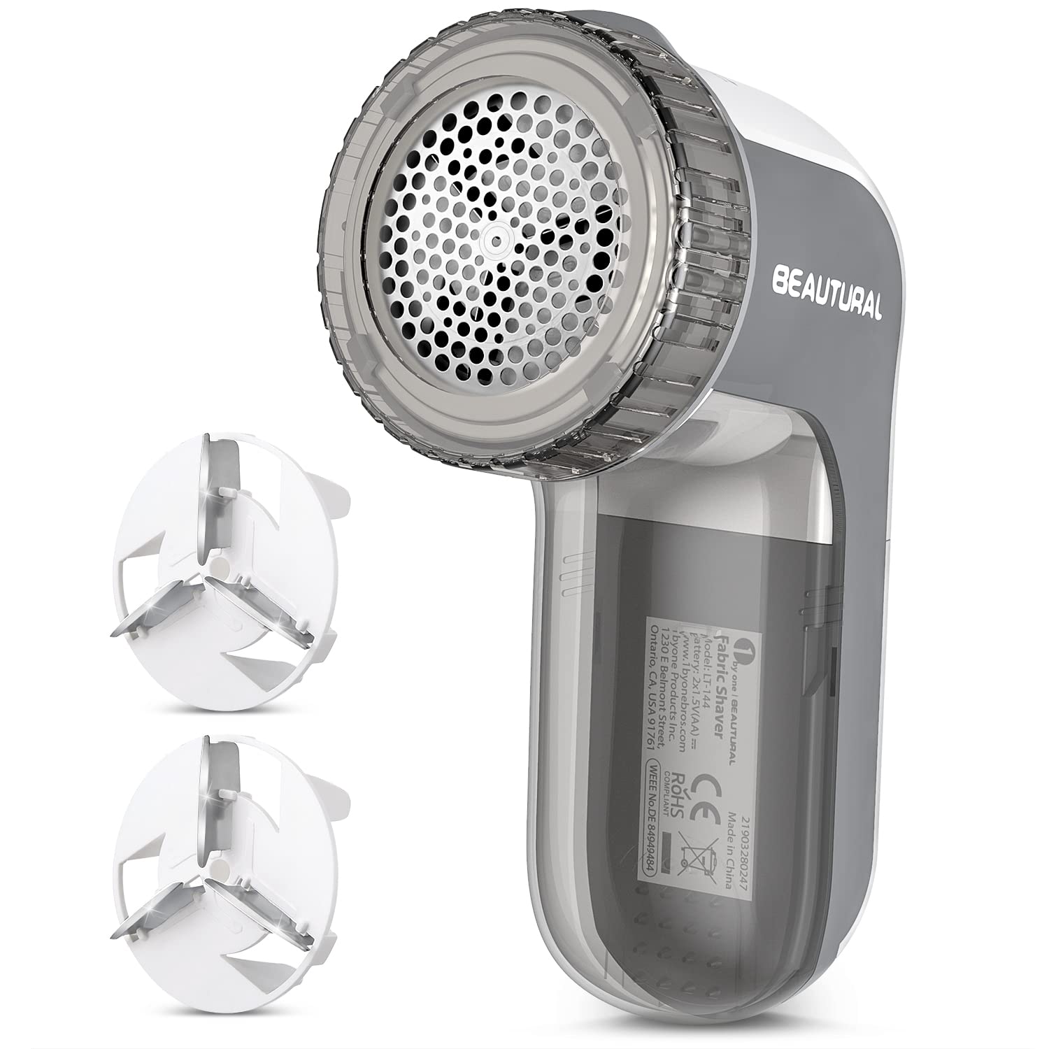 BEAUTURAL Fabric Shaver and Lint Remover, Sweater Defuzzer with 2-Speeds, 2 Replaceable Stainless Steel Blades, Battery Operated, Remove Clothes Fuzz, Lint Balls, Pills, Bobbles 🍁 All In One Marketplace Canada