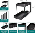 2-PACK Under Sink Organizers and Storage with Sliding Drawer, 2-Tier Bathroom Under Sink Shelf Rack,Multi-Functional Cabinet Storage Space Saver For Kitchen/Bathroom/Bedroom/Office. 🍁 All In One Marketplace Canada
