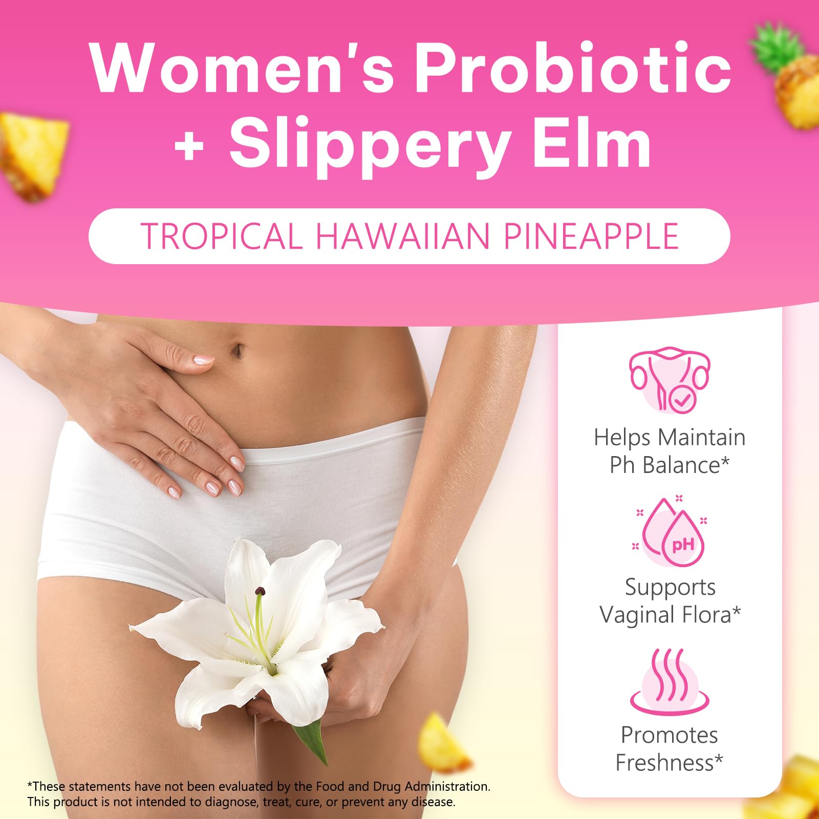 Probiotics Gummies for Women Wellness, Pineapple Flavor, 60 Gummies (1 Pack) 🍁 All In One Marketplace Canada