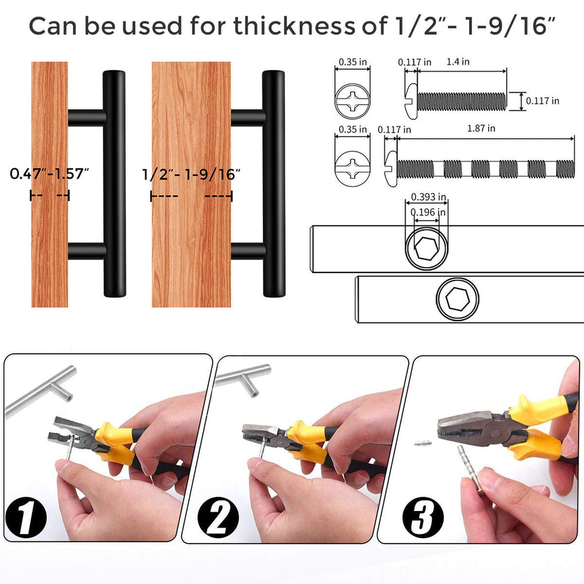 30 Pack | 5'' Cabinet Pulls Matte Black Stainless Steel Kitchen Drawer Pulls Cabinet Handles 5”Length, 3” Hole Center 🍁 All In One Marketplace Canada