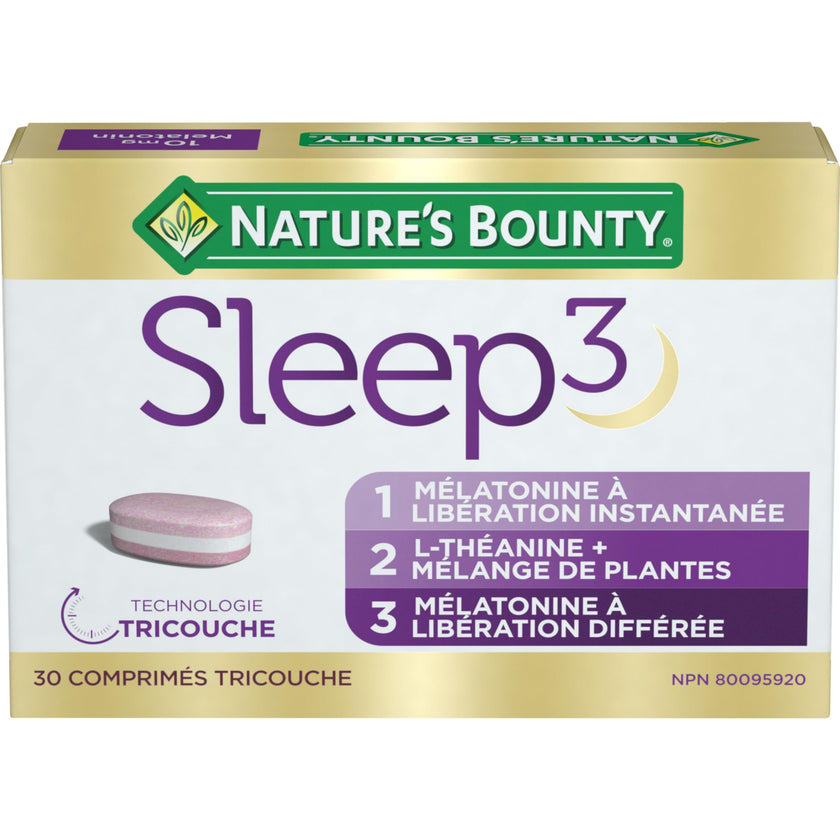 NATURE'S BOUNTY Sleep 3, Triplayer Technology, Melatonin, L-Theanine & Herbal Blend, 50 g 🍁 All In One Marketplace Canada