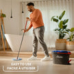 Vileda RinseClean Spin Mop & Bucket System | 2-Tanks Separate Clean and Dirty Water | Machine Washable and Reusable Microfibre Mop Head Replacement | Hands-Free Wringing Bucket 🍁 All In One Marketplace Canada
