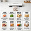 300 Count Vacuum Sealer Bags - Food Saver Bag (8x12,7x10,6x8) Precut Quart for Vacuum Seal, Meal Prep,Sous Vide, BPA Free, Heavy Duty, Commercial Grade Freezer Bags 🍁 All In One Marketplace Canada