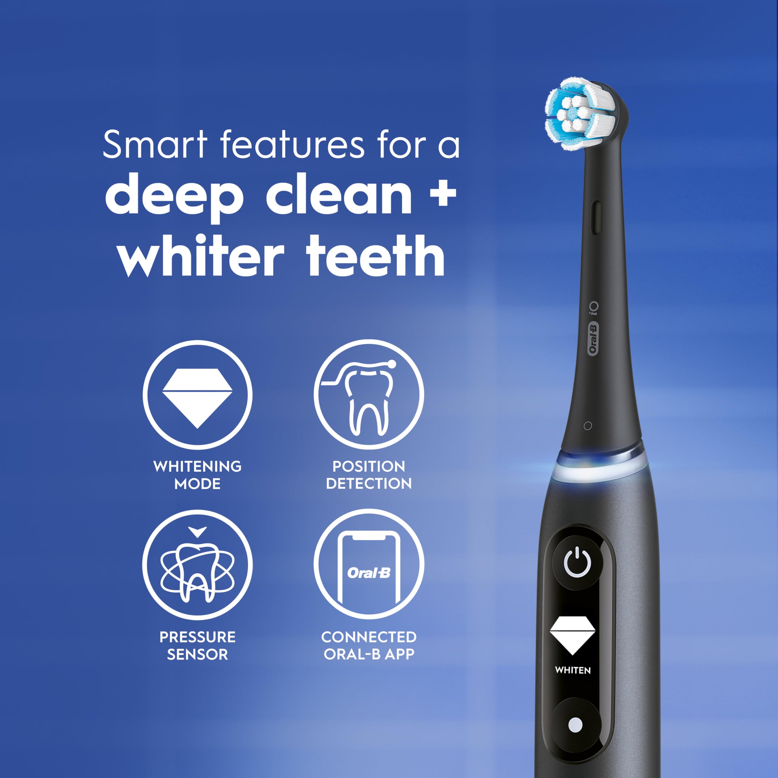 Oral-B iO6 Electric Toothbrush, for a Deep Clean and Whiter Teeth, Black Lava, Rechargeable Electric Toothbrushes, iO Series 6 with 1 Power Toothbrush, 1 Brush Head, and 1 Travel Case 🍁 All In One Marketplace Canada