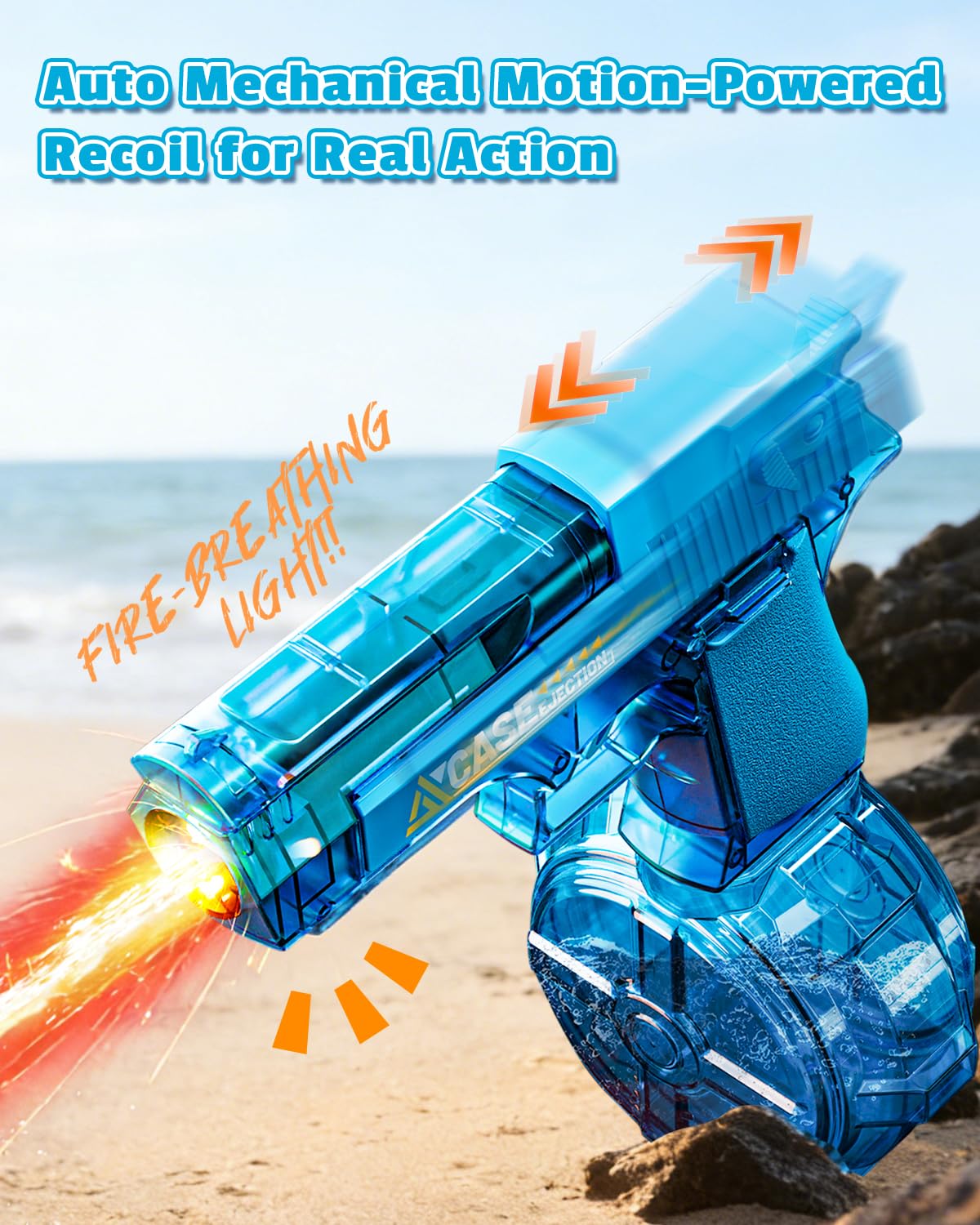 2 Pack Electric Water Gun for Kids Adults,Automatic Squirt Gun with LED Lights,High Capacity Leak-Proof Water Tank,Powerful Continuous Firing Water Blaster for Summer Outdoor Toys (Blue+Black) 🍁 All In One Marketplace Canada