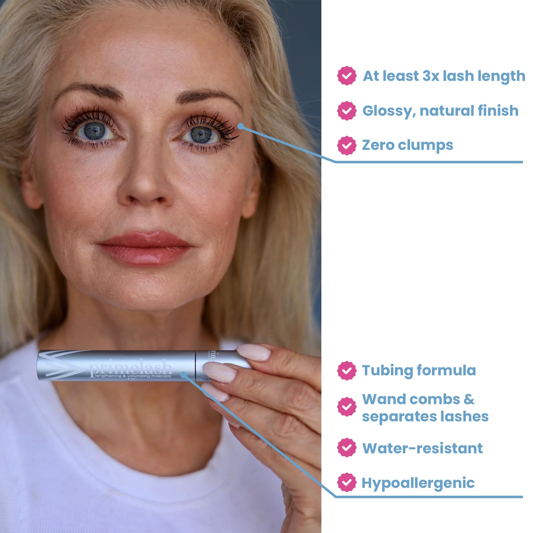 Prime Prometics PrimeLash Mascara for Women over 50 – Volumizing, Incredible Length in 2 Coats – Long-Stay, Zero Clumps, Hypoallergenic (Black) 🍁 All In One Marketplace Canada