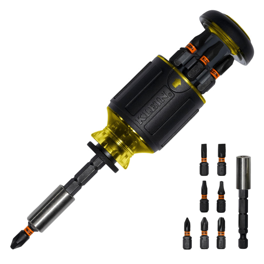 Klein Tools 32308 Multi-bit Stubby Screwdriver, Impact Rated 8-in-1 Adjustable Magnetic Tool with Phillips, Slotted, Square and Nut Driver 🍁 All In One Marketplace Canada
