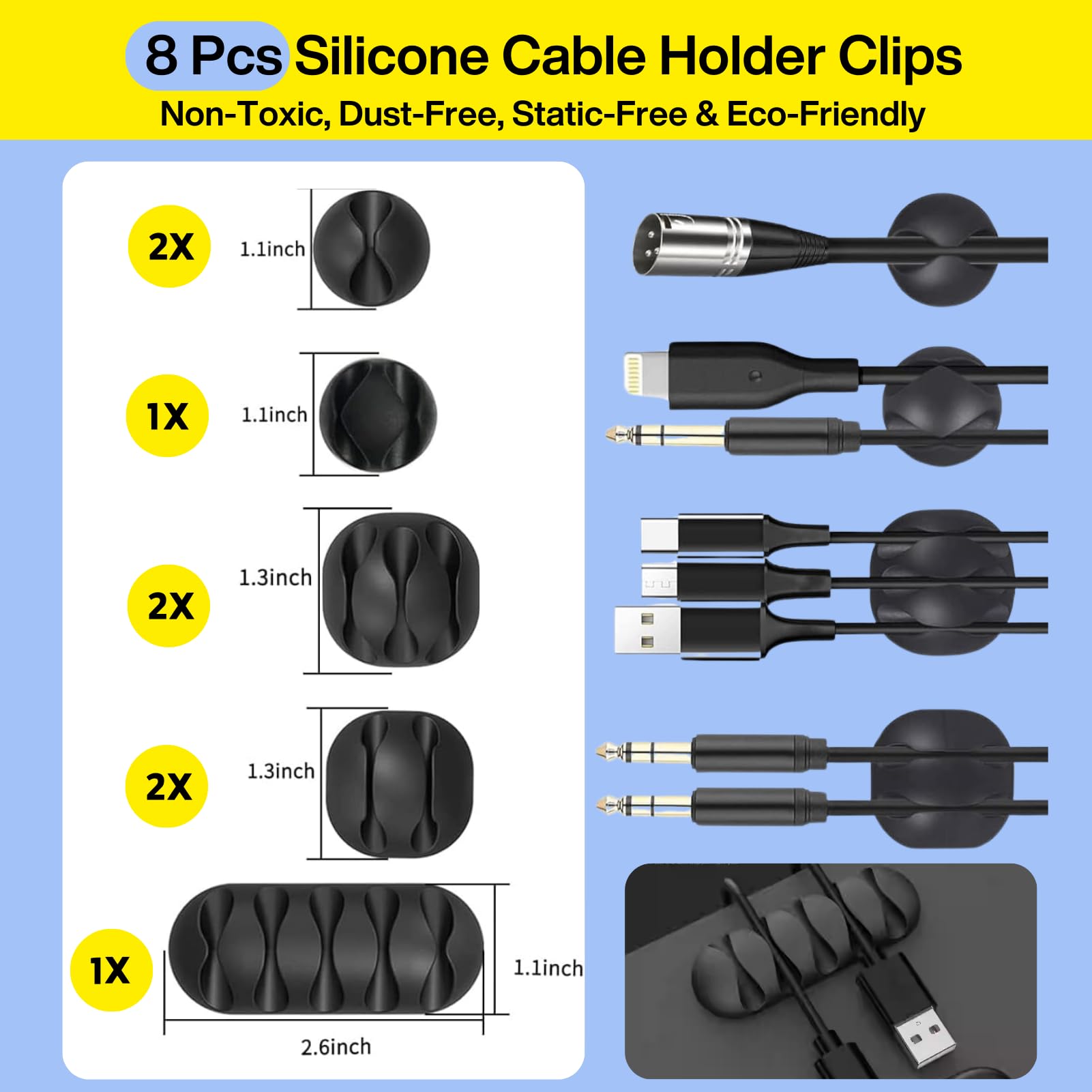 [313Pcs] Cable Management Kit, 67 Adhesive Cable Clips, Topavatop Desk Cord Organizer, 22 Reusable Cable Strap, 4 Cable Sleeve Split, 200 Nylon Cable Zip Ties with 20 Mounts for TV Office Home, Black 🍁 All In One Marketplace Canada