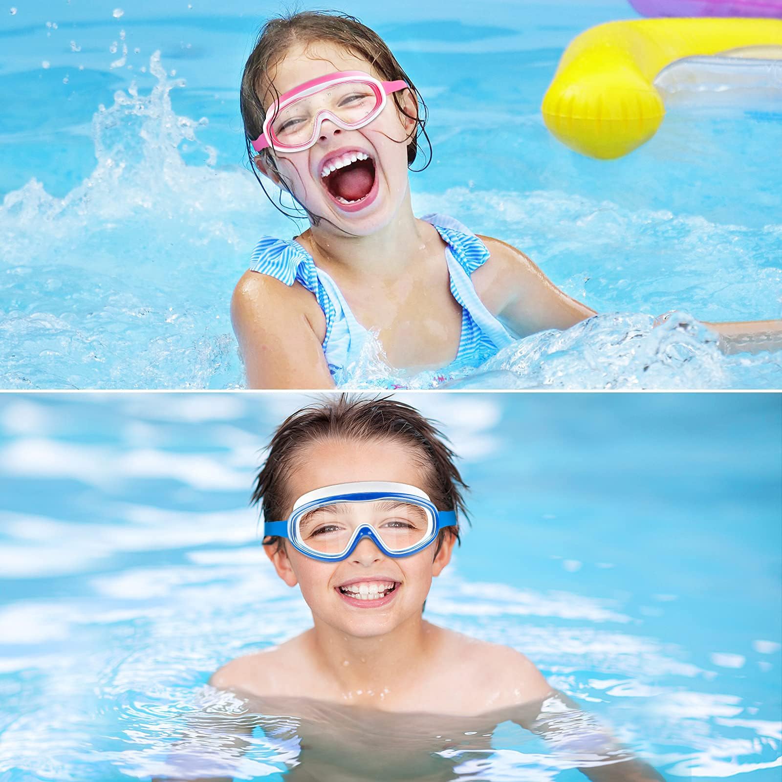COOLOO Kids Swim Goggles for Age 3-15, 2 Pack Kids Goggles for Swimming with Nose Cover, No Leaking, Anti-Fog, Waterproof 🍁 All In One Marketplace Canada