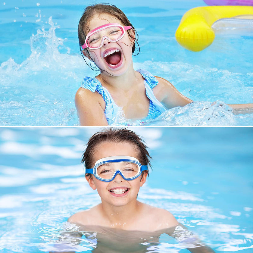 COOLOO Kids Swim Goggles for Age 3-15, 2 Pack Kids Goggles for Swimming with Nose Cover, No Leaking, Anti-Fog, Waterproof 🍁 All In One Marketplace Canada
