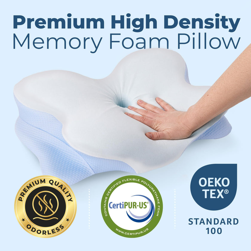 Derila Ergo Pillow Memory Foam Butterfly Neck Pillow, Side, Stomach Sleeper Pillows, oreiller Mousse memoire, Fete Des Meres Cadeaux Happy Mothers Day 21.25 x 14.17 x 4.72 inches 🍁 All In One Marketplace Canada