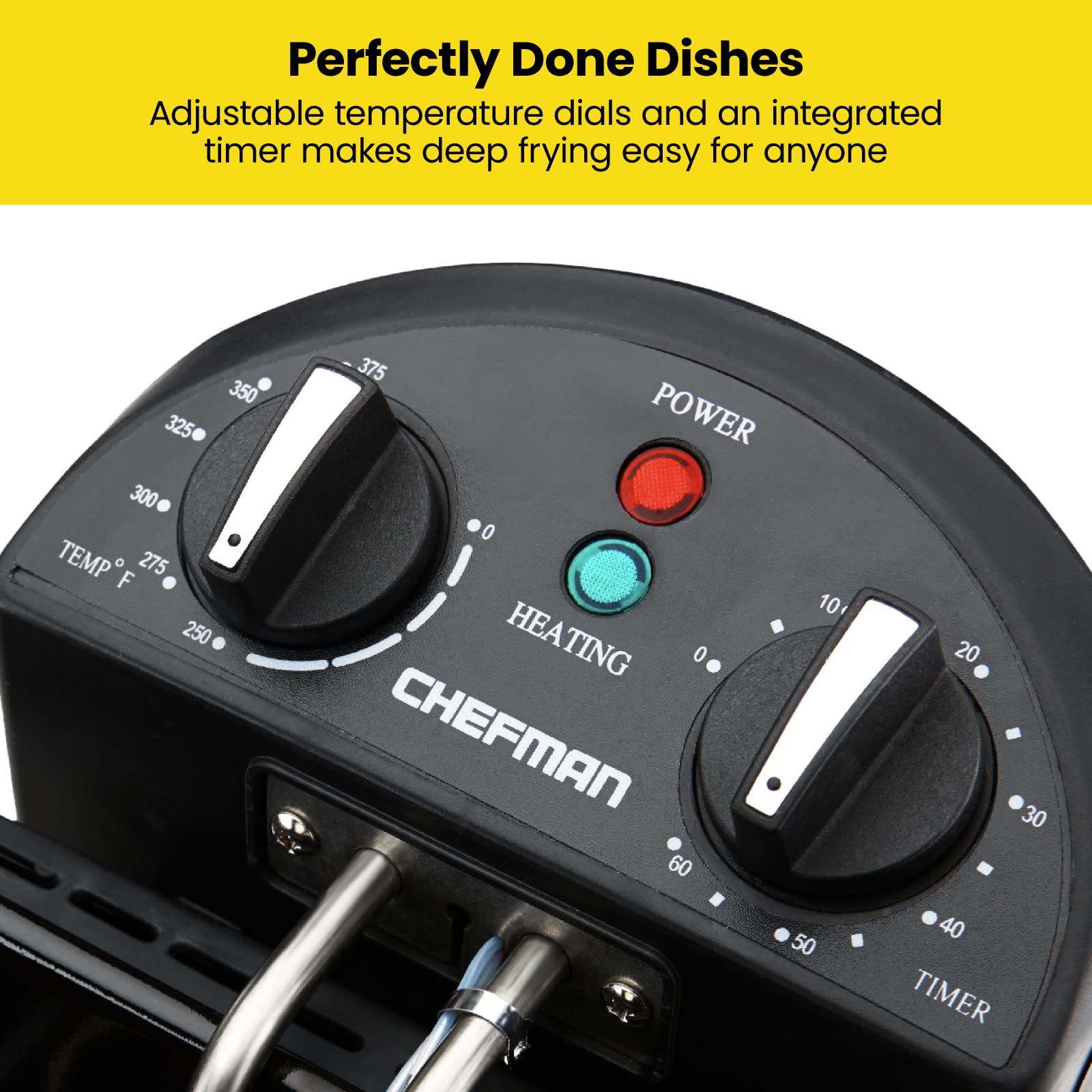 Chefman 4.3 Liter Deep Fryer with Basket for Home Use, XL Jumbo Size Fry Basket Strainer, Adjustable Temperature & Timer Fish Fryer, Chicken Fryer, French Fry Maker, Gifts for Cooks, Stainless Steel 🍁 All In One Marketplace Canada