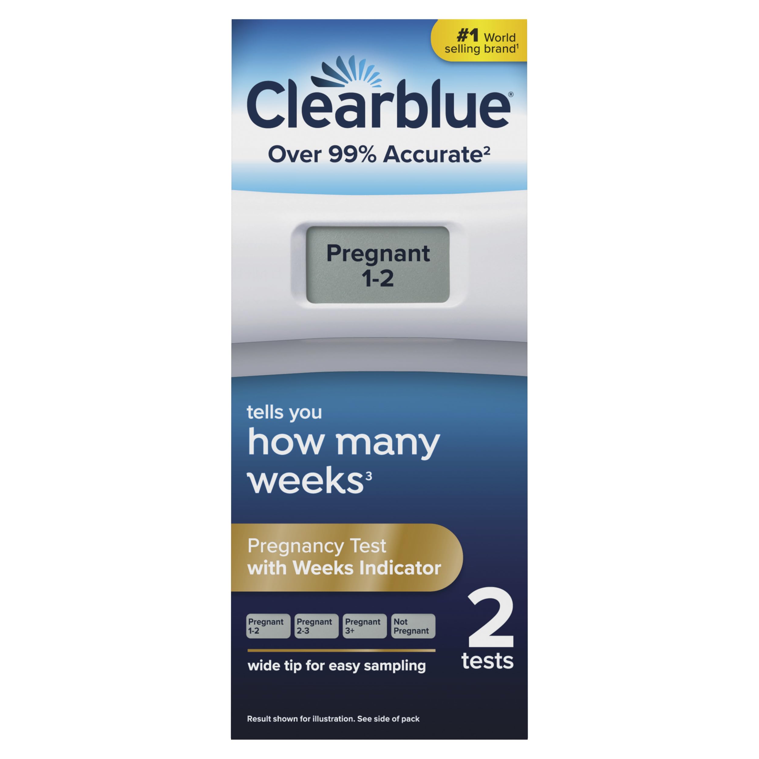 Clearblue Digital Pregnancy Test With Weeks Indicator, The Only Test That Tells You How Many Weeks, 2 Digital Tests (Pack of 1) 🍁 All In One Marketplace Canada
