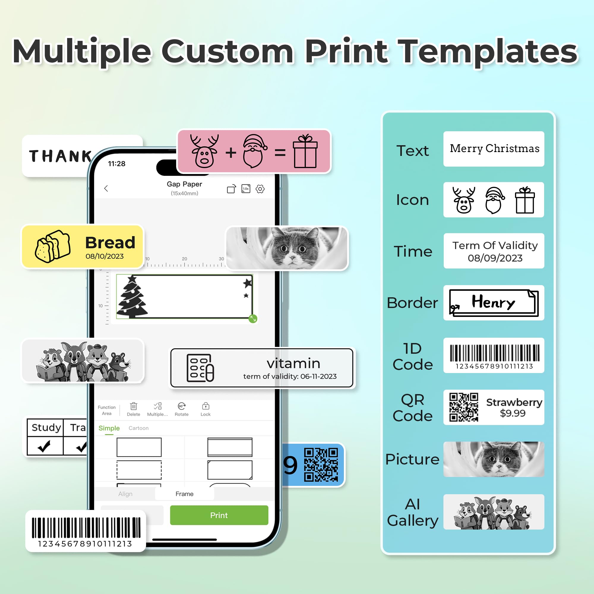 Nelko Label Maker Machine with Tape, P21 Portable Bluetooth Label Printer, Wireless Built-in Cutter Sticker Maker Mini Label Makers with Multiple Templates for School Organizing Office Home, White 🍁 All In One Marketplace Canada