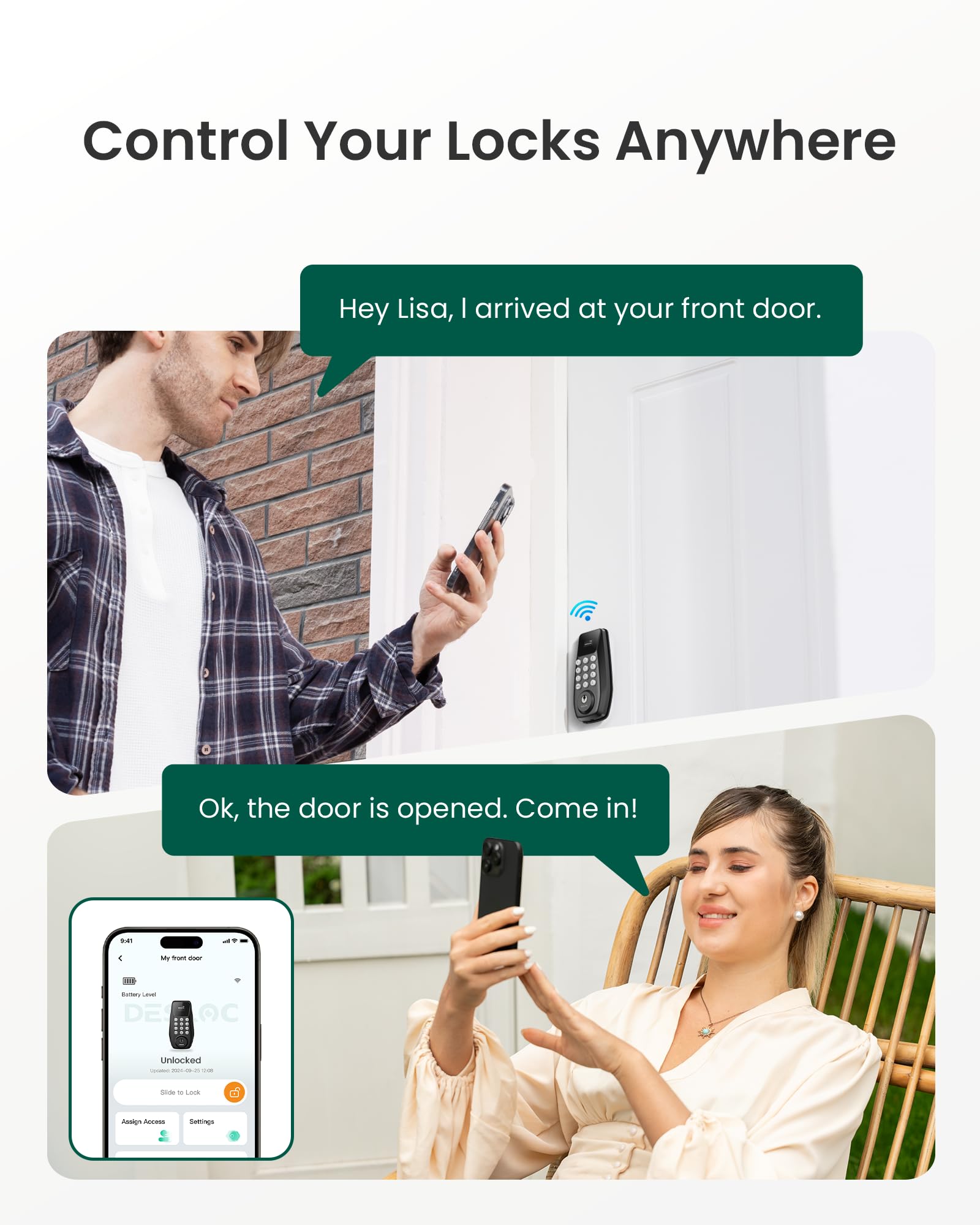 DESLOC C100 Plus Smart Keyless Entry Door Lock with Built-in WiFi 🍁 All In One Marketplace Canada