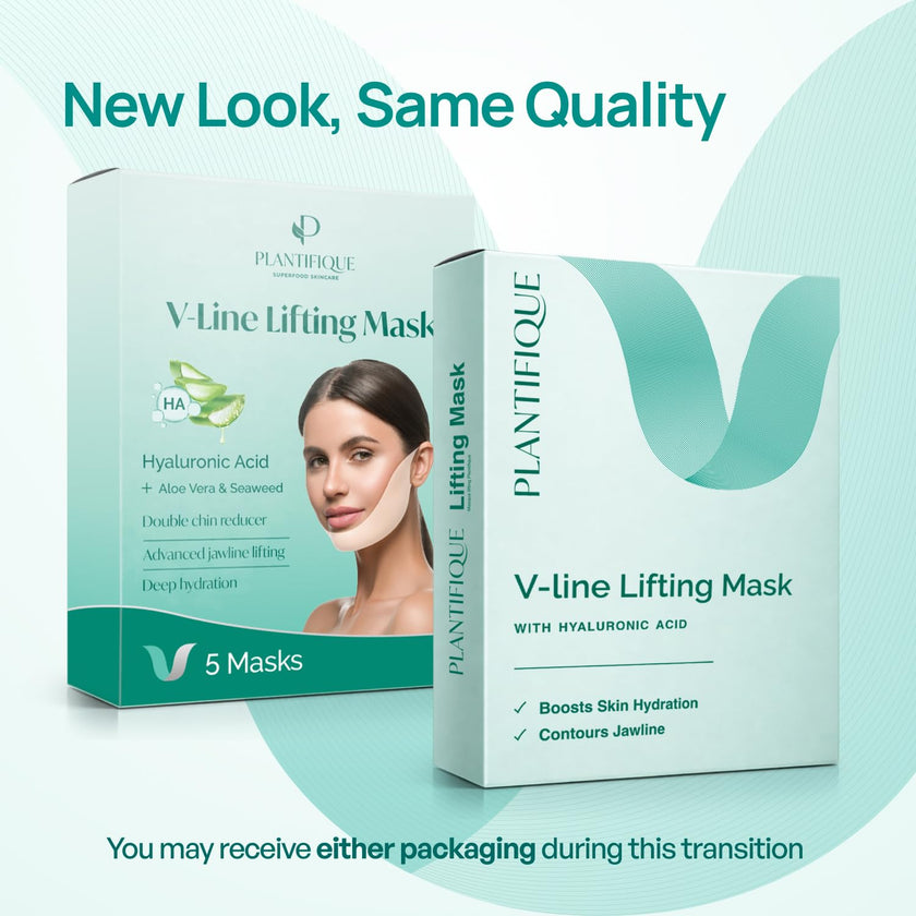 Plantifique V-Line Face Mask with Hyaluronic Acid, 5 Pack Chin Strap for Double Chin, V Line Lifting Masks - V Shape Face Tape, Jawline & Neck Mask for Skin Firming 🍁 All In One Marketplace Canada