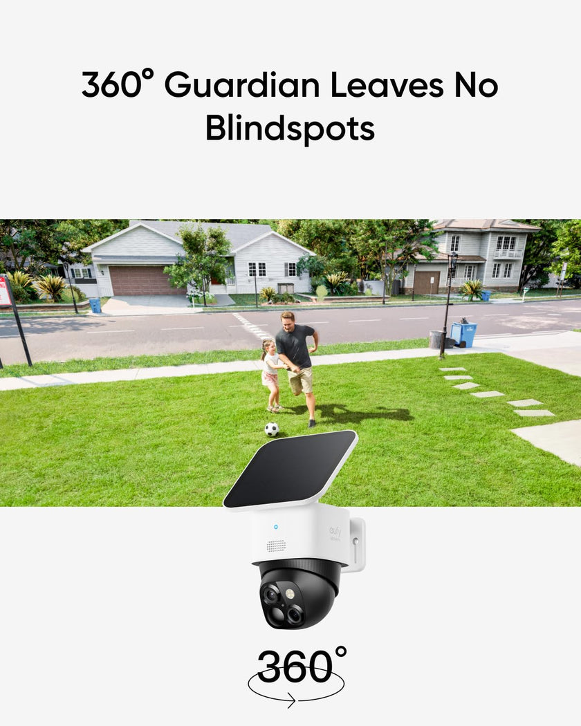 eufy Security SoloCam S340, Solar Security Camera, Wireless Outdoor Camera, 360° Surveillance, No Blind Spots, 2.4 GHz Wi-Fi, No Monthly Fee, HomeBase S380 Compatible 🍁 All In One Marketplace Canada