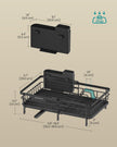 SONGMICS Dish Drainer Rack, Large Extendable Draining Board Rack for Small Spaces, 360° Rotating Extendable Spout, Kitchen Sink Drainer, Steel, 46.5 x 29.6 x 14 cm, Ink Black KCS556BH01 🍁 All In One Marketplace Canada
