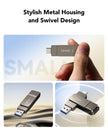 Lexar D40E 64GB Dual USB 3.2 Gen 1 Type-C Jump Drive, USB-C Flash Metal Housing Swivel Design Thumb Drive (Titanium Grey) 🍁 All In One Marketplace Canada