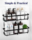 Kitsure Shower Caddy - 2 Pack Rustproof Stainless Steel Shower Organizer, No-Drill & Quick-Dry Shelves with Large Capacity, Durable Rack with 4 Hooks, Large, Black 🍁 All In One Marketplace Canada