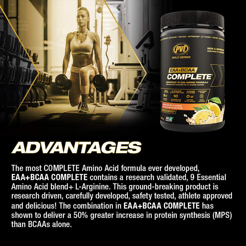 PVL EAA+BCAA COMPLETE – Essential Amino Acid Supplement with BCAAs, Electrolytes & B-Vitamins – Pre, Intra or Post Workout Powder – Keto & Vegan Friendly – Tropical Punch, 30 Servings 🍁 All In One Marketplace Canada