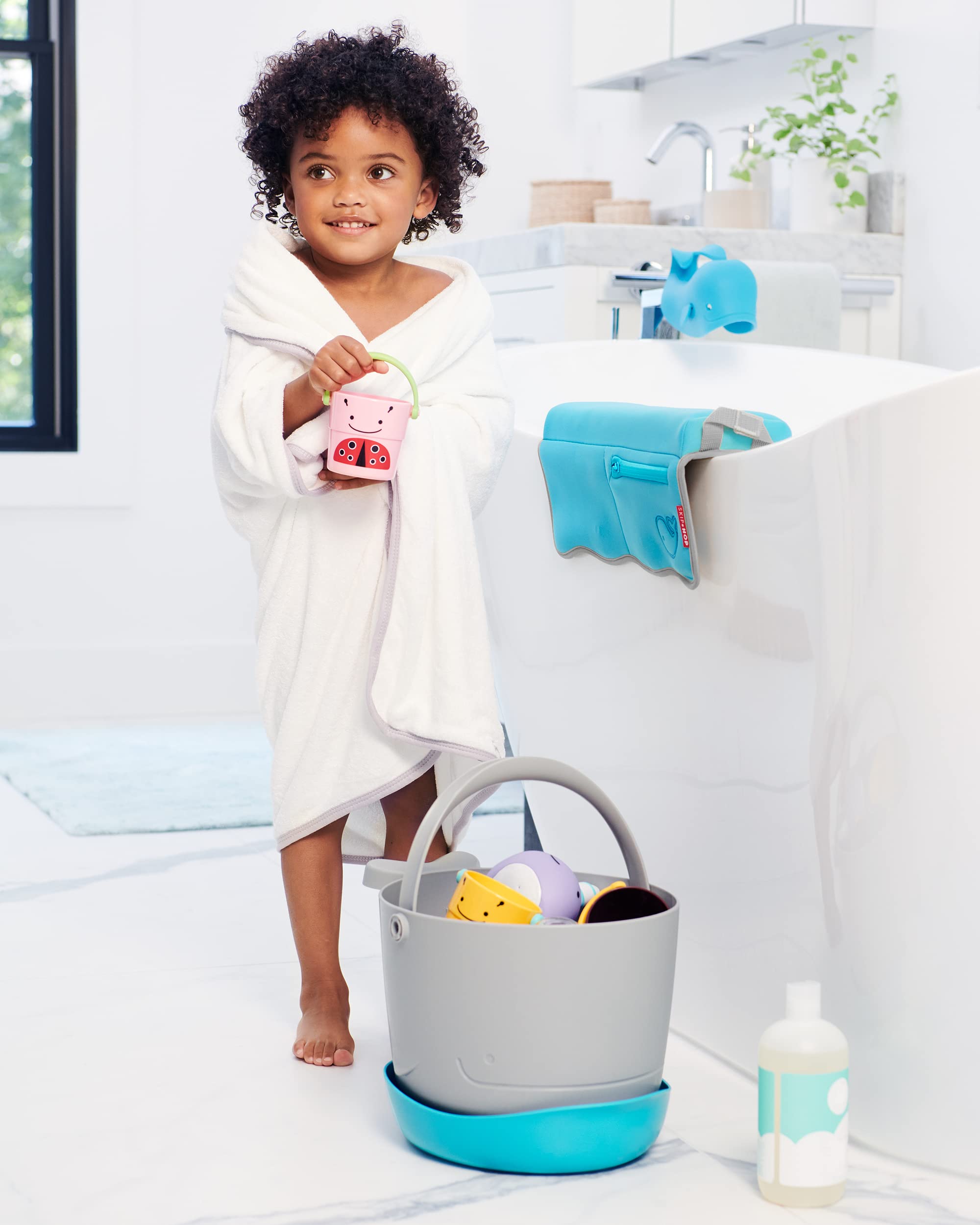 Skip Hop Bath Toy Storage, Moby Stowaway Bucket, Grey 🍁 All In One Marketplace Canada