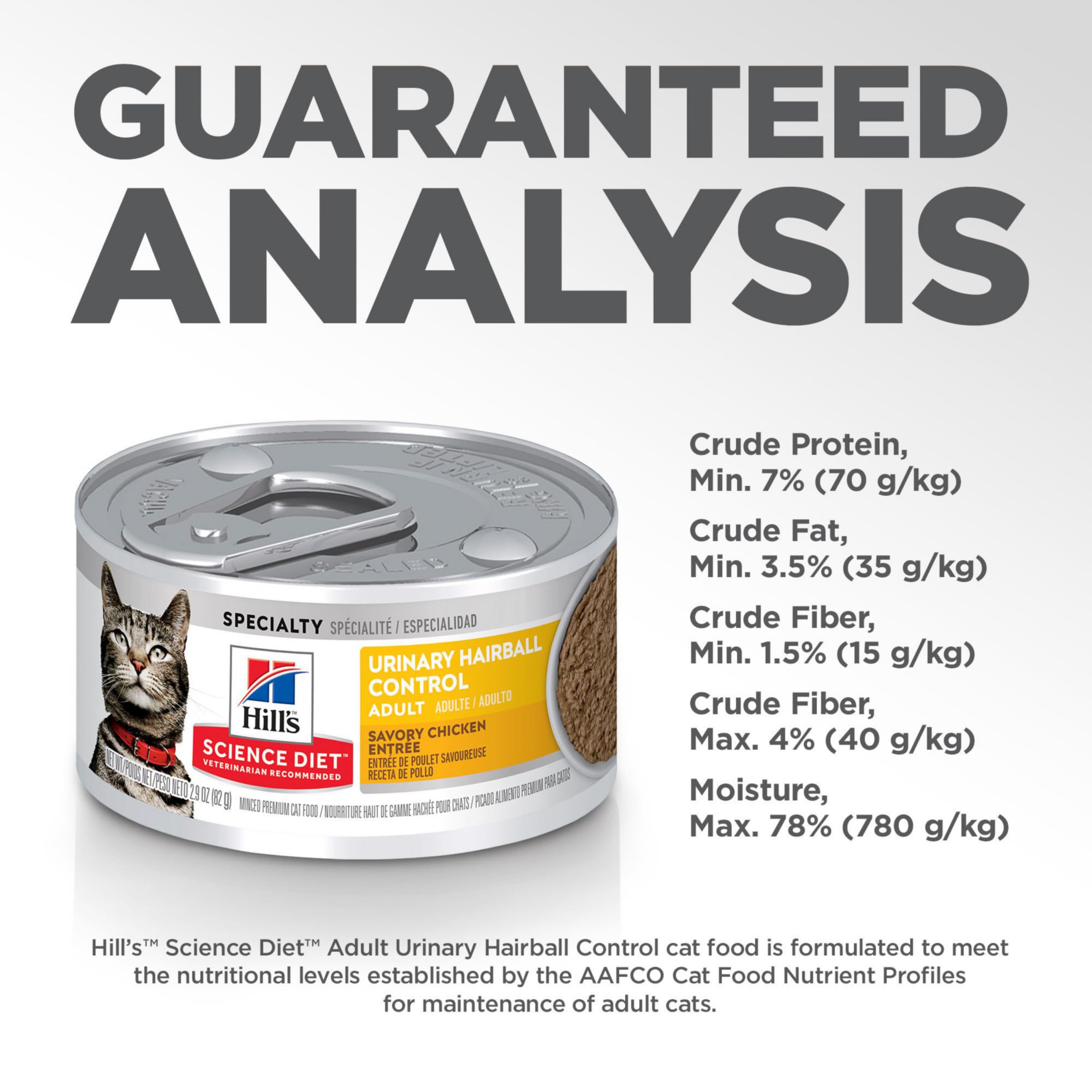 Hill's Science Diet Urinary Hariball Control, Adult 1-6, Urinary Track Health & Hairball Control Support, Wet Cat Food, Chicken Minced, 2.9 oz Can, Case of 24 🍁 All In One Marketplace Canada