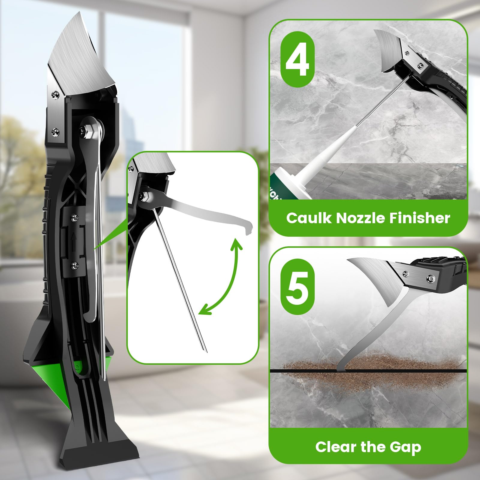 Caulking Tool 5 in 1 Silicone Caulking Grout Removal Sealant Finishing Tool with Grout Scraper, 6 Exchange Silicone Pads, Adhesive Residue Scraper Seam Repair Kit for Kitchen Bathroom 🍁 All In One Marketplace Canada
