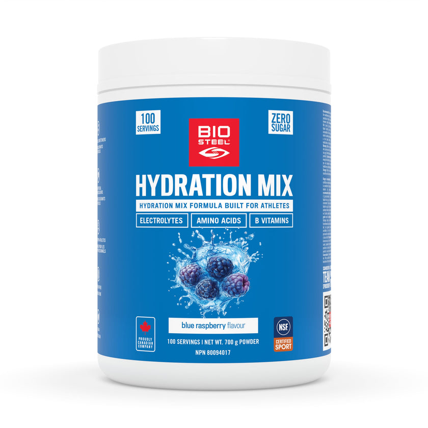 BioSteel Hydration Mix, Great Tasting Hydration with Zero Sugar, and No Artificial Flavours or Preservatives, Blue Raspberry Flavour, 100 Servings per Tub 🍁 All In One Marketplace Canada