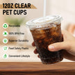 100 Pcs Clear Plastic Cups with Flat Lids and Straws, 12 oz Disposable PET Iced Coffee Cups - Ideal for Ice Coffee, Smoothie, Juice, Lemonade, Cold Beverages﻿ 🍁 All In One Marketplace Canada