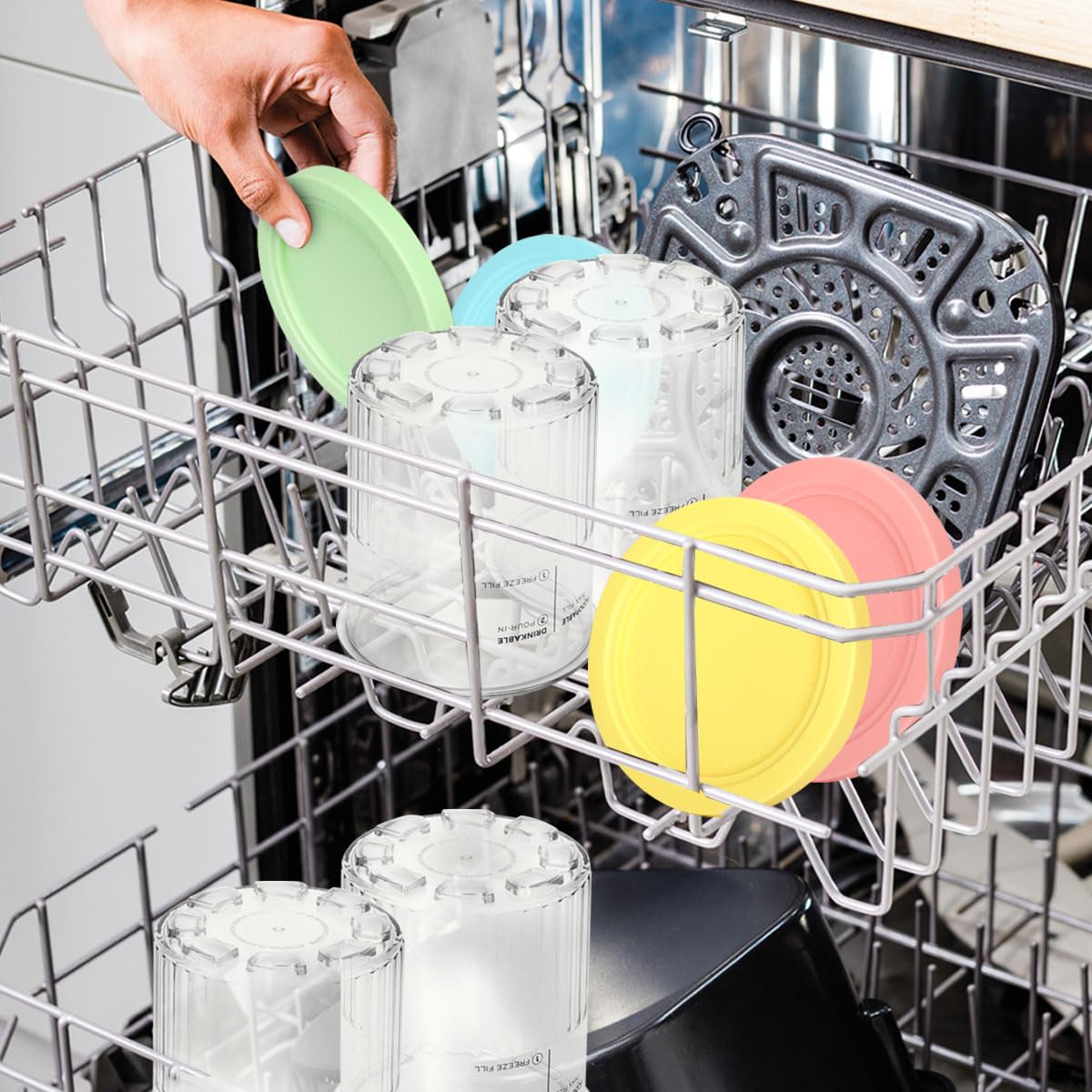 Containers Replacement for Ninja Creami Pints and Lids & Scoop - 4 Pack | Compatible with NC300/NC301/NC299AMZ Series | BPA-Free, Dishwasher-Safe, Leak-Proof Pints for Homemade Ice Cream 🍁 All In One Marketplace Canada