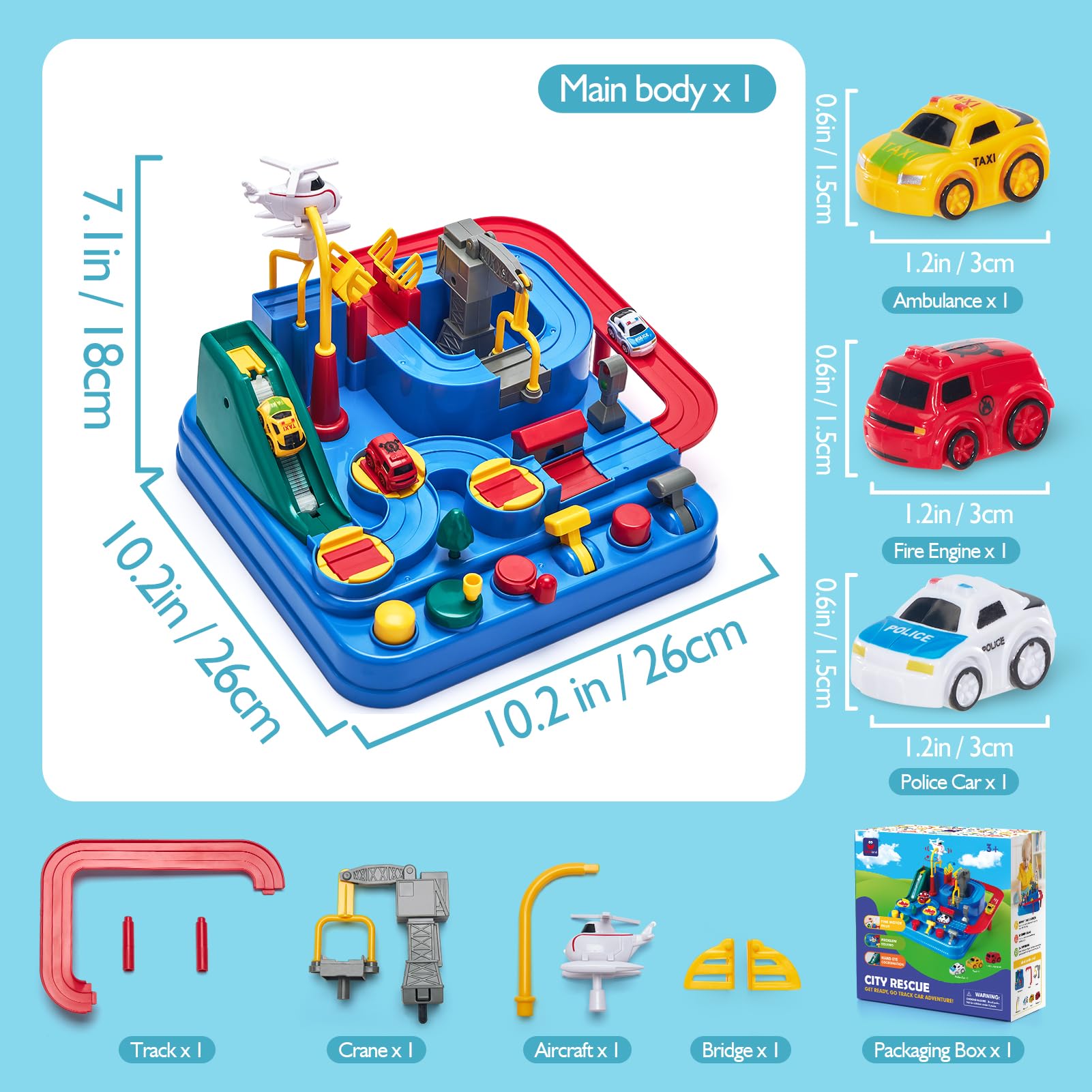 hahaland Kids Toys for 3 Year Old Boys - Car Race Track Boy Toy Age 3 4, Adventure Vehicles Toy Learning & Intelligence Educational for 3 4 5 Year Old Boy Girls Toddler Toys 🍁 All In One Marketplace Canada