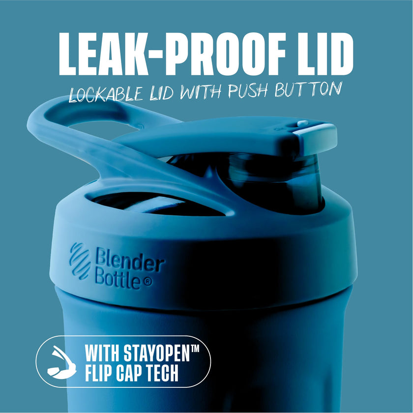 BlenderBottle Strada Shaker Cup Insulated Stainless Steel Water Bottle with Wire Whisk, 24-Ounce, Blue 🍁 All In One Marketplace Canada