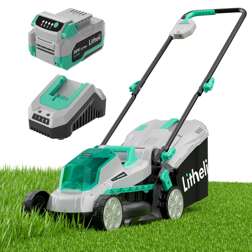 Litheli Cordless Lawn Mower 13 Inch, 5 Heights, 20V Battery Lawnmower for Garden, Yard and Farm, with Brushless Motor, 4.0Ah Battery & Charger Included 🍁 All In One Marketplace Canada