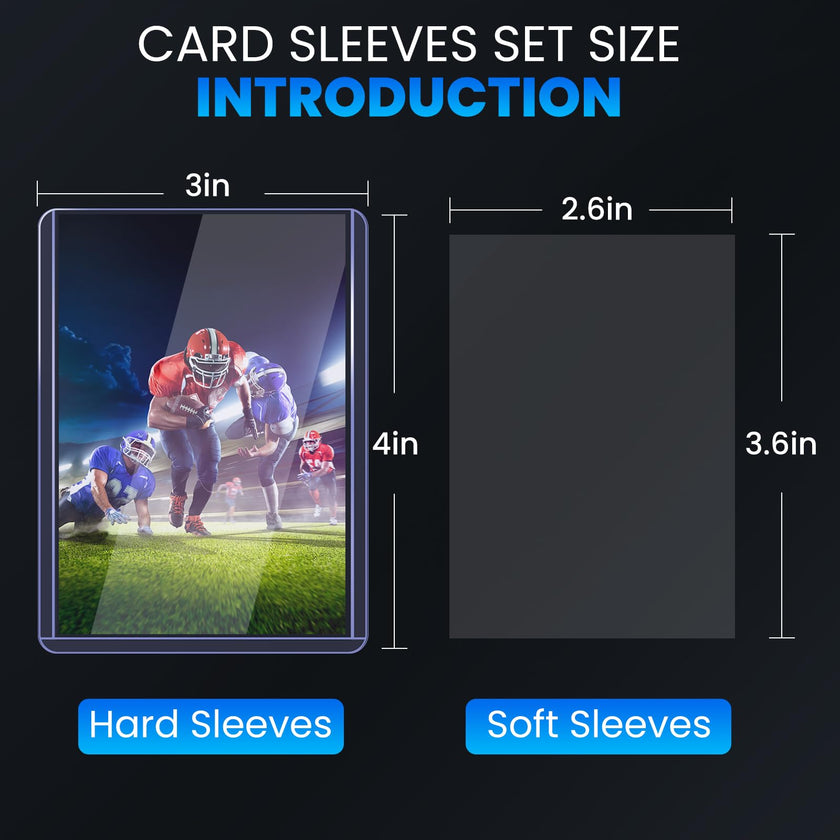 ZENOWICK 200 Packs Card Sleeves Hard, Top Loaders for Cards 3