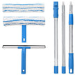 Mitclear Window Cleaner with Long Handle(57IN), Glass Cleaning Tools with Silicone Squeegee & Microfiber Scrubber, Window Cleaning Kit for Shower Glass Mirror Door Car 🍁 All In One Marketplace Canada