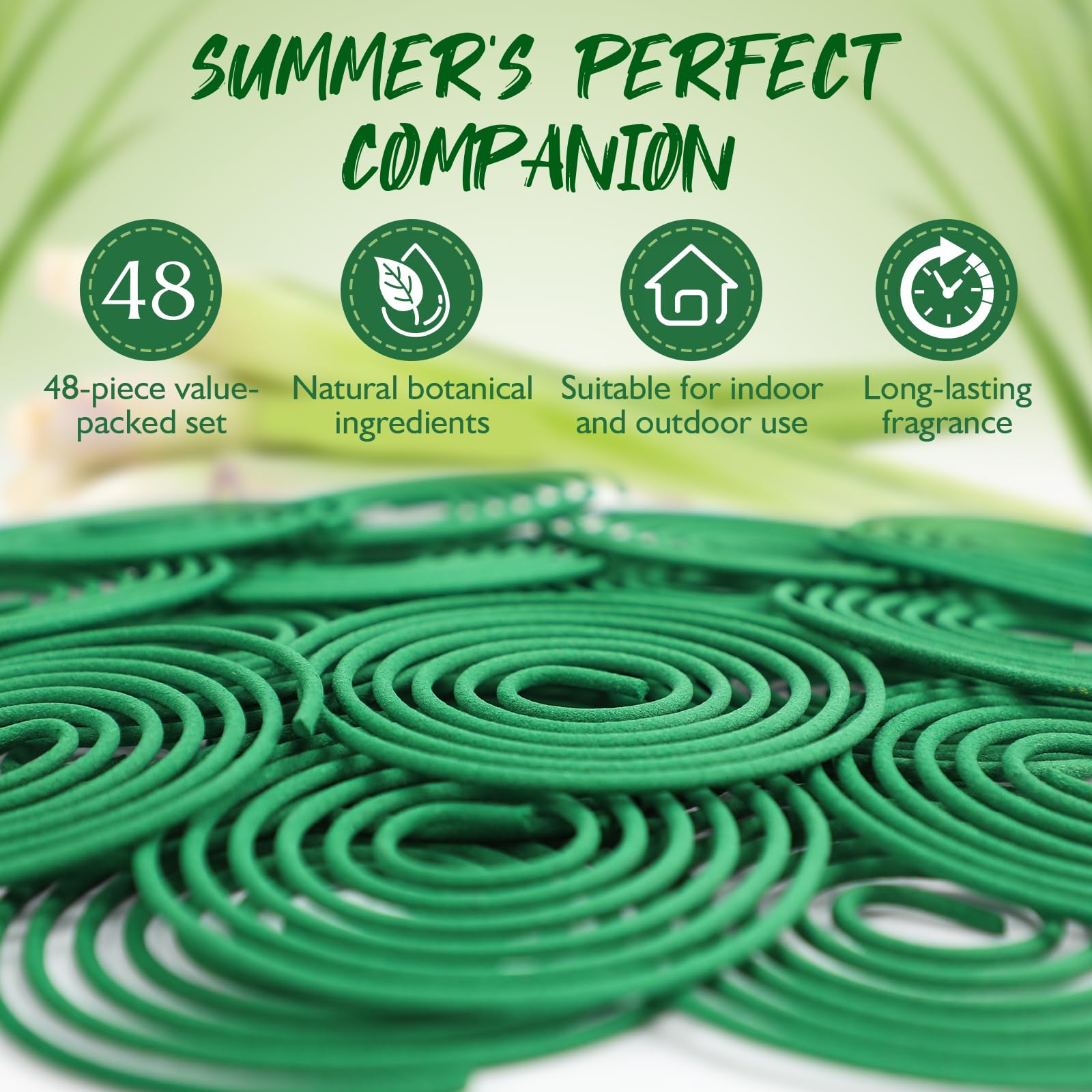SCENTORINI Citronella Incense, Citronella Coils with Coil Holder, 48 Pcs, Suitable for Summer Home Outdoor Use, Pool Side, Patio, Porches, Courtyards, Farms, Garden Planting Area 🍁 All In One Marketplace Canada