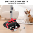 Broom and Dustpan Set, 52-in Long Adjustable Handle Broom Dustpan Combo with Dustpan Teeth to Automatically Clean Hair Suitable for Home Kitchen Office Hall Floor（Black&Red） 🍁 All In One Marketplace Canada