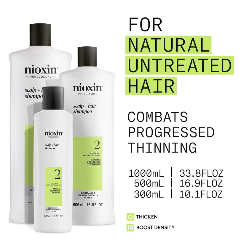 Nioxin Scalp + Hair Thickening System 2 Shampoo, For Natural Hair with Progressed Thinning, 33.8 fl oz (Packaging May Vary) 🍁 All In One Marketplace Canada