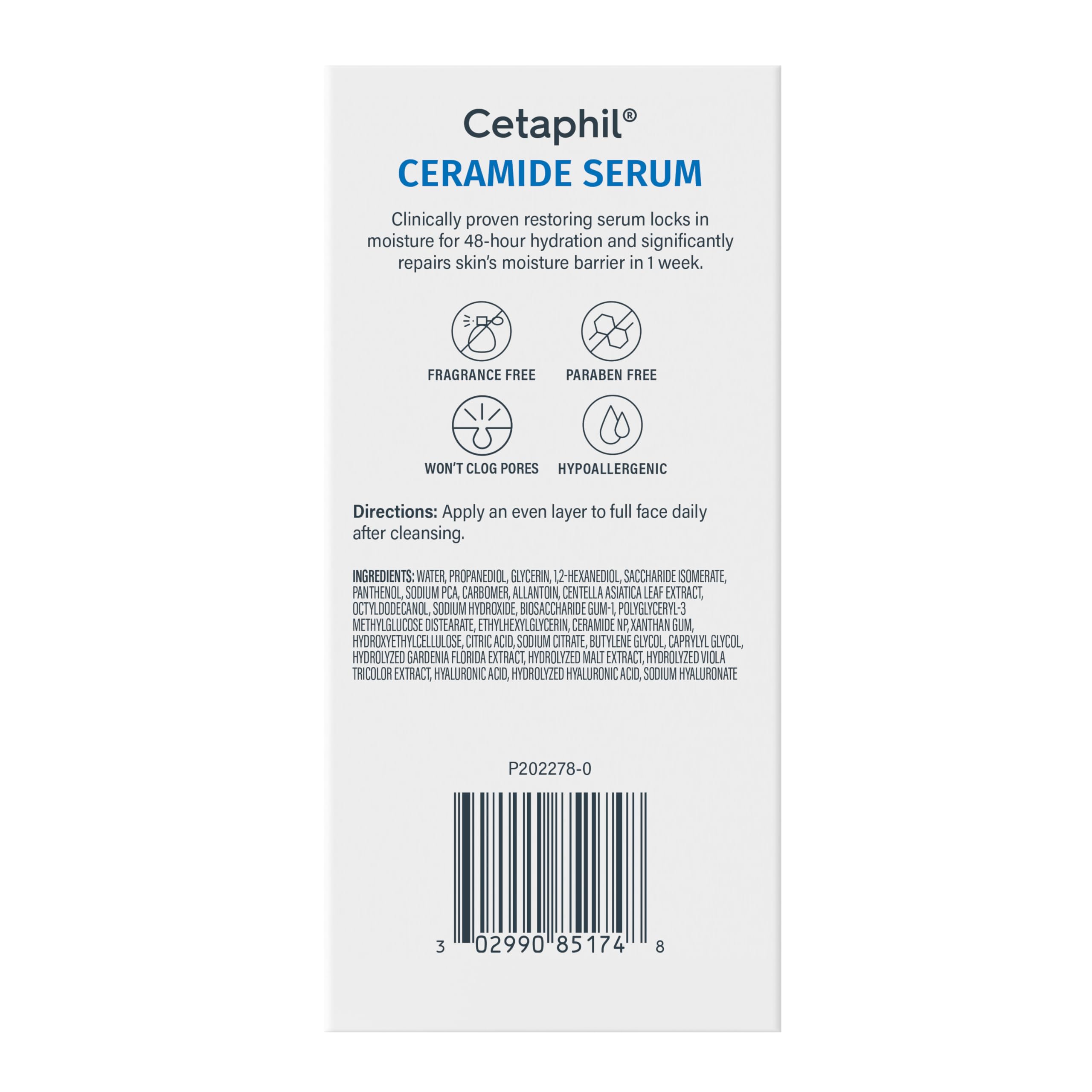 Cetaphil Ceramide Serum, Hydrating Face Serum for Skin Barrier Repair, Pore Treatment, 48Hr Hydration with Ceramide, Cica & Allantoin, Dermatologist Recommended, 1oz 🍁 All In One Marketplace Canada