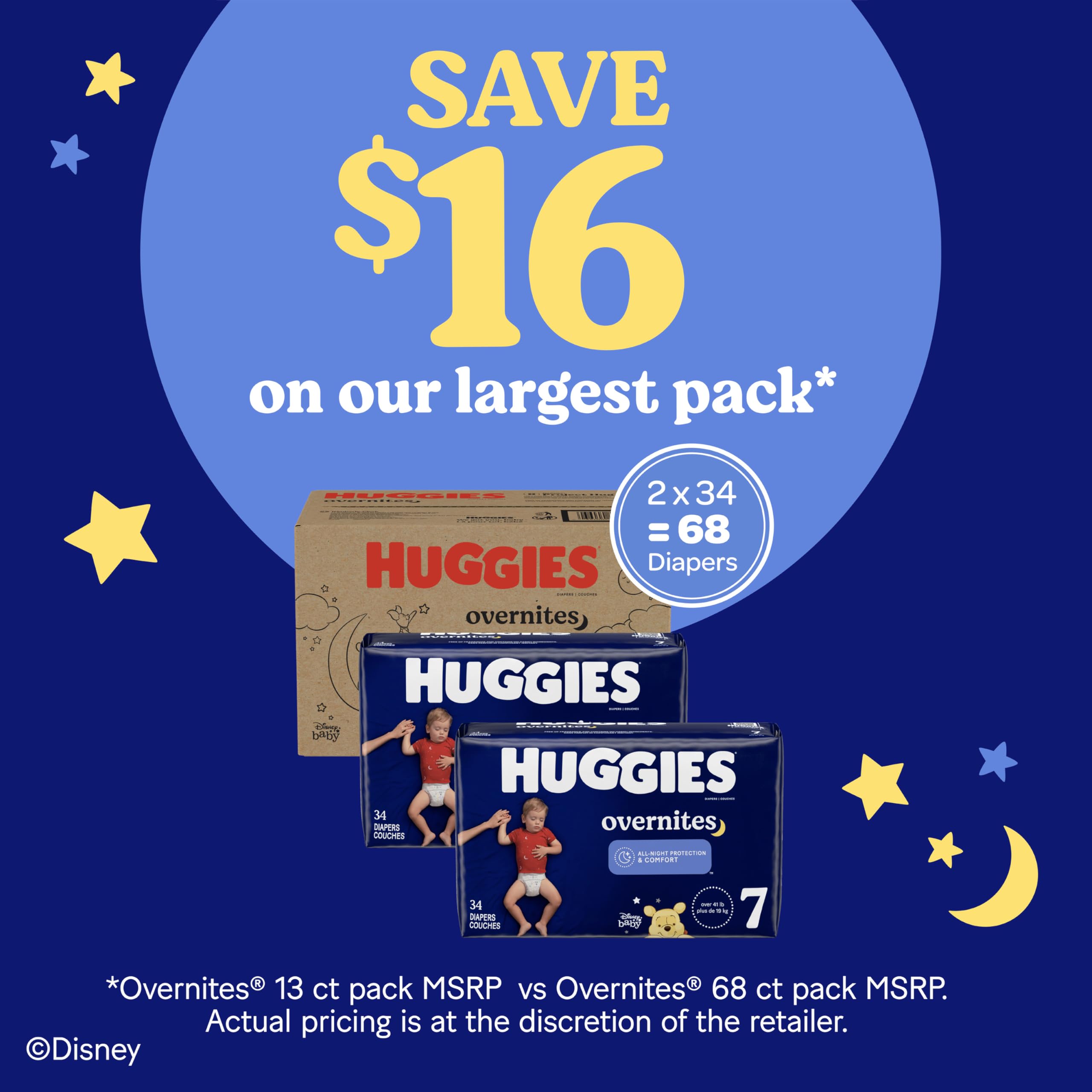 Huggies Overnites Size 7 Overnight Diapers (41+ lbs), 36 Ct 🍁 All In One Marketplace Canada