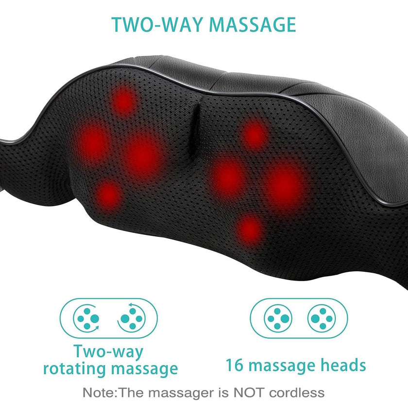 AERLANG Shiatsu Neck and Shoulder Massager, Back Massager with Heat Deeper Tissue Kneading Massage for Shoulder, Neck and Back Massage Electric Massagers-mothers Day Gift Ideas (NOT Cordless) 🍁 All In One Marketplace Canada
