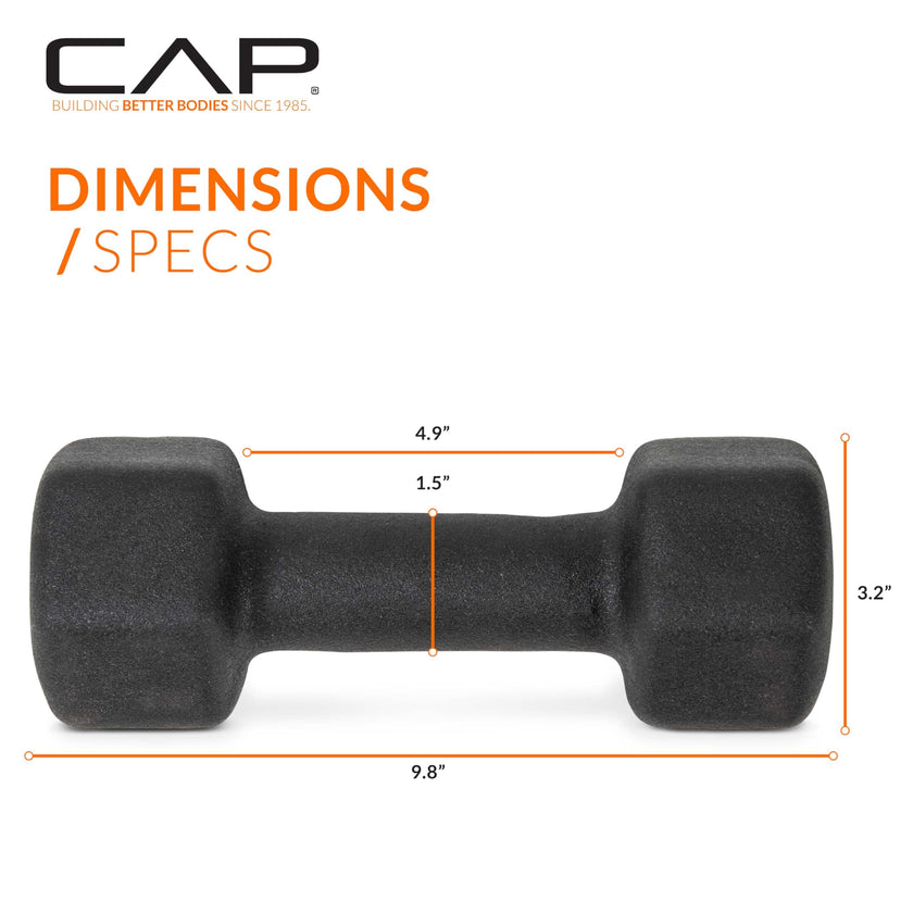 CAP Barbell Neoprene Dumbbell Weights, 10 lb Pair, Black 🍁 All In One Marketplace Canada