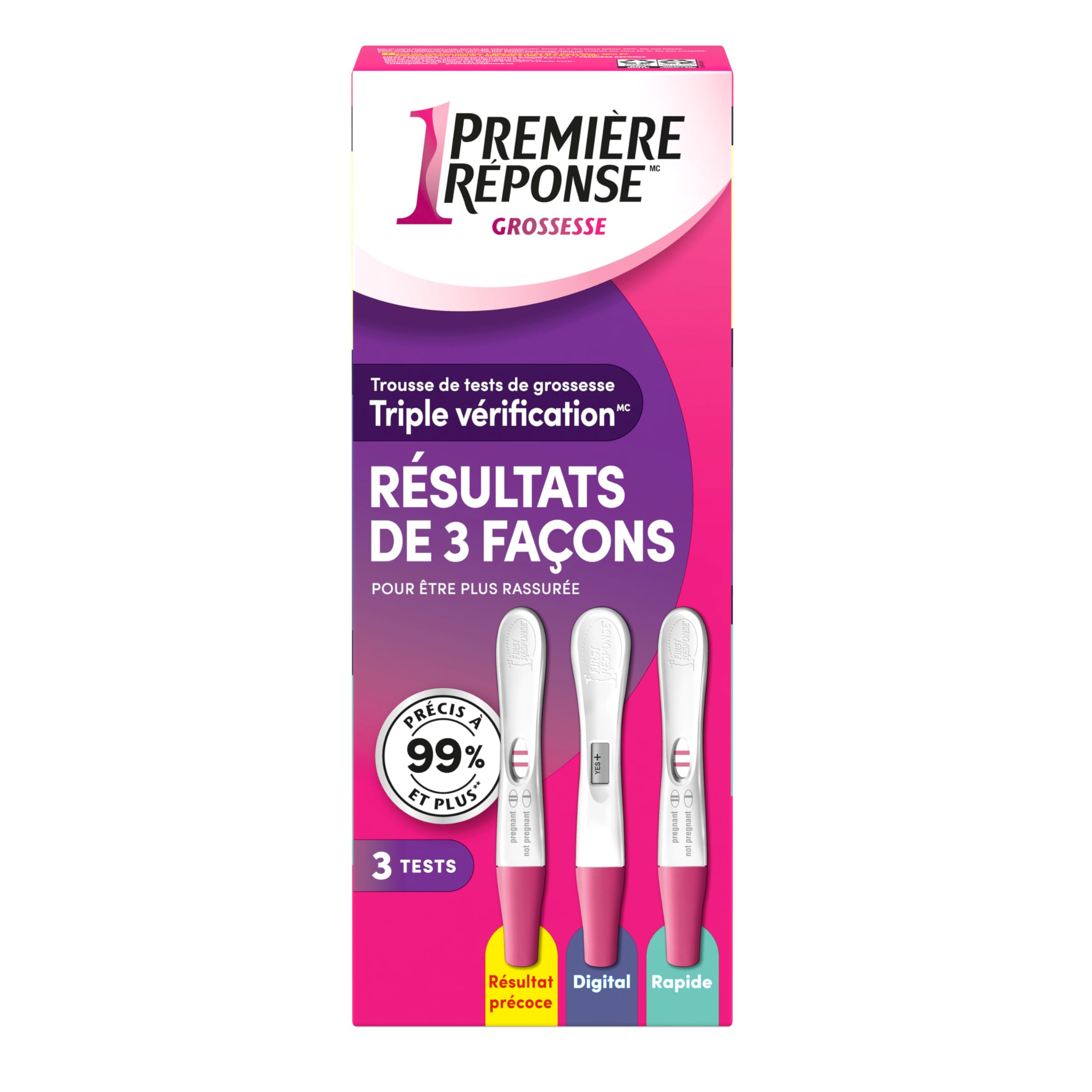 First Response Triple Check - Pregnancy Test Kit - Test 3 Ways- Over 99% Accurate - Analog (2 Count) - Digital (1 Count) - 3 Tests 🍁 All In One Marketplace Canada
