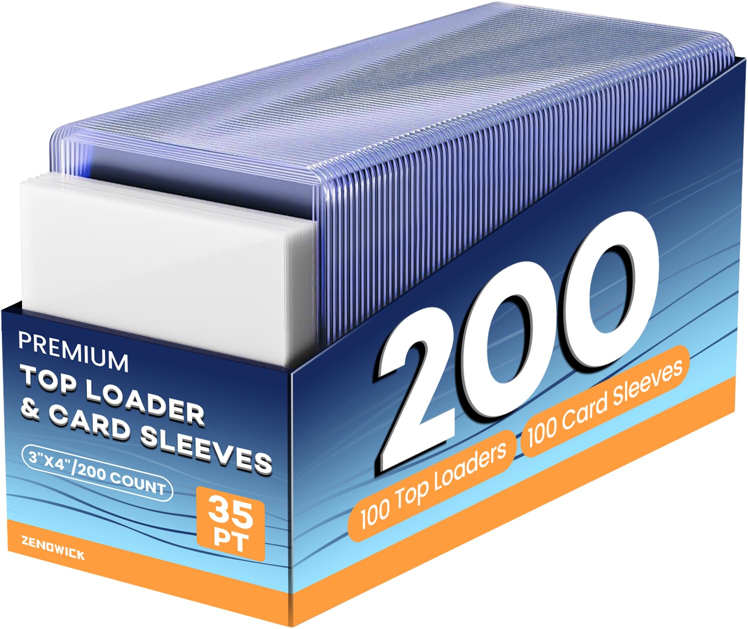 ZENOWICK 200 Packs Card Sleeves Hard, Top Loaders for Cards 3
