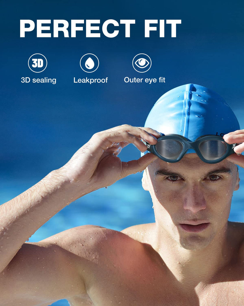 ZIONOR Swimming Goggles G1 Polarized Swim Goggles UV Protection Watertight Anti-Fog Adjustable Strap Comfort fit for Unisex Adult Men and Women-Black Frame Smoke Lens 🍁 All In One Marketplace Canada