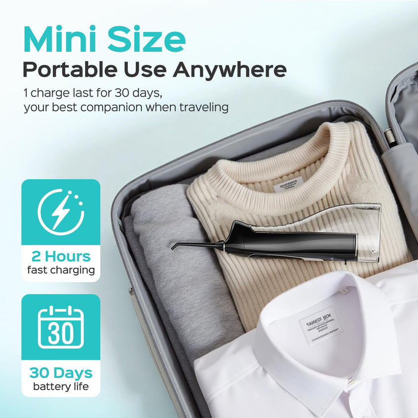 COSLUS Water Teeth Flosser C20 (F5020E): 300ML Cordless Electric Water Tooth Flossing Rechargeable IPX7 Waterproof Portable Travel Flossers Set for Teeth 🍁 All In One Marketplace Canada