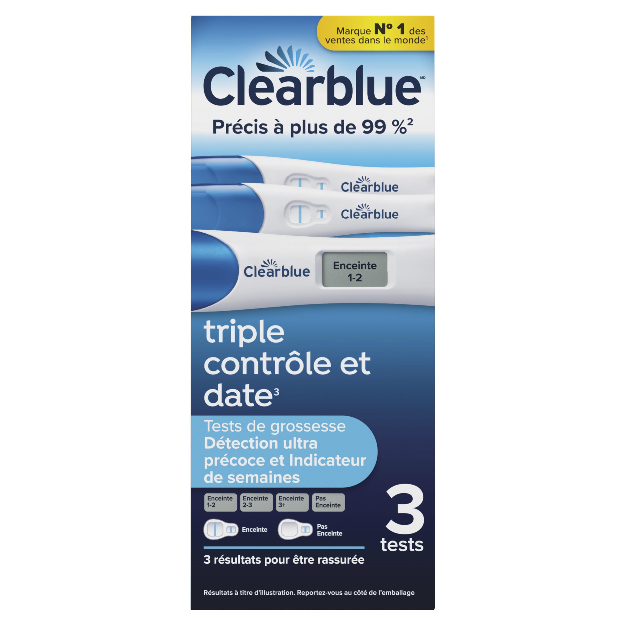 Clearblue Pregnancy Test Triple Check & Date Combo Pack, 3 Tests (1 Digital, 2 Visual) 🍁 All In One Marketplace Canada