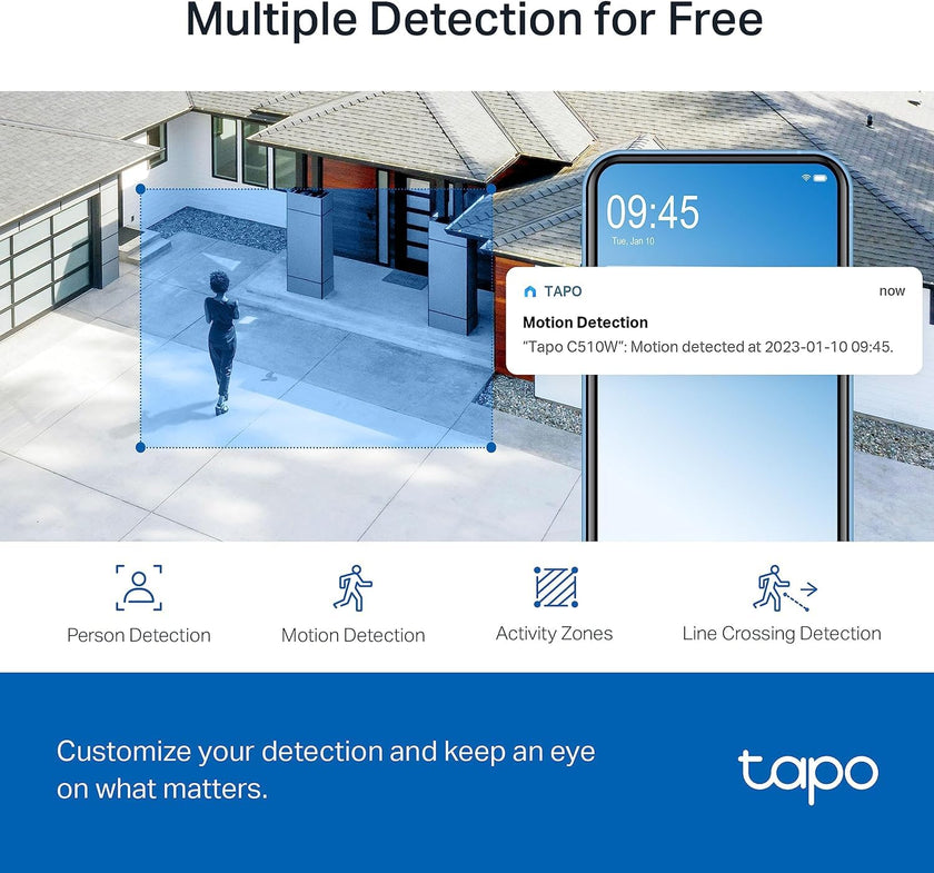Tapo 2K 3MP QHD Pan/Tilt Outdoor Wired Security Wi-Fi Camera, 360° Visual Coverage, Full-Color Night Vision Up to 98ft, Smart Motion Tracking, Person Detection,Physical Privacy Mode(Tapo C510W) 🍁 All In One Marketplace Canada