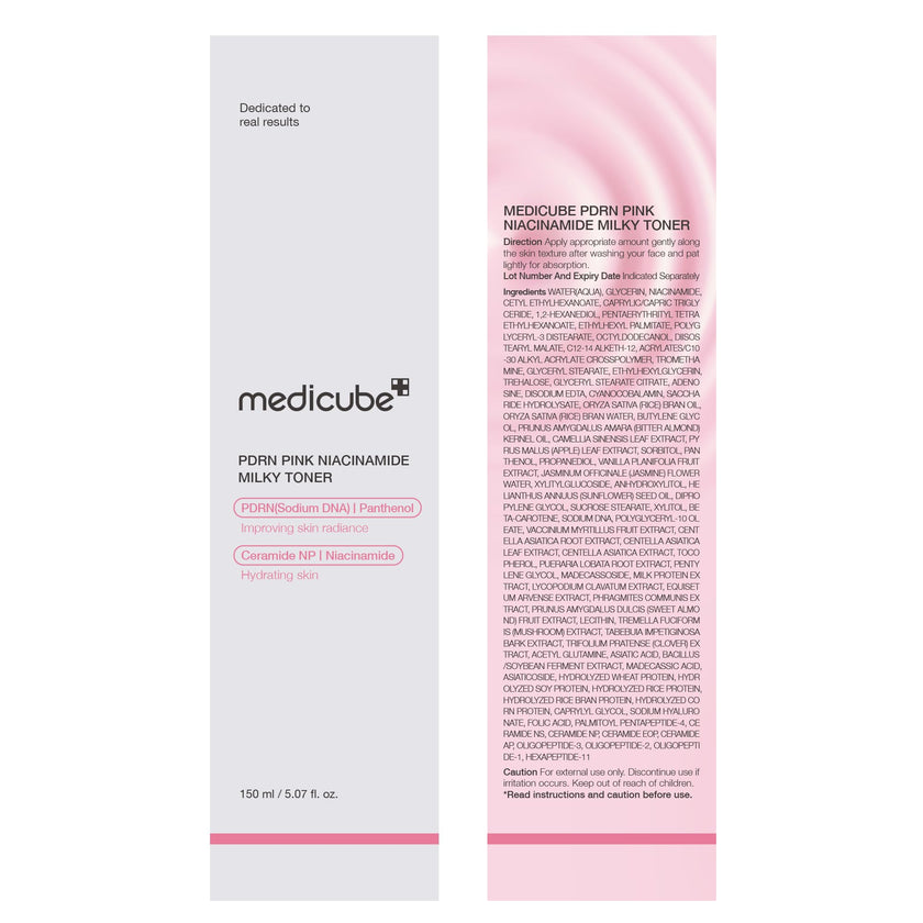 medicube PDRN Pink Niacinamide Milky Toner for Hydrating, Moisturizing, Soothing, Ceramide, Peptide, Glass Glow Skin, Korean Skincare | 150ml 5.07 fl. Oz. 🍁 All In One Marketplace Canada